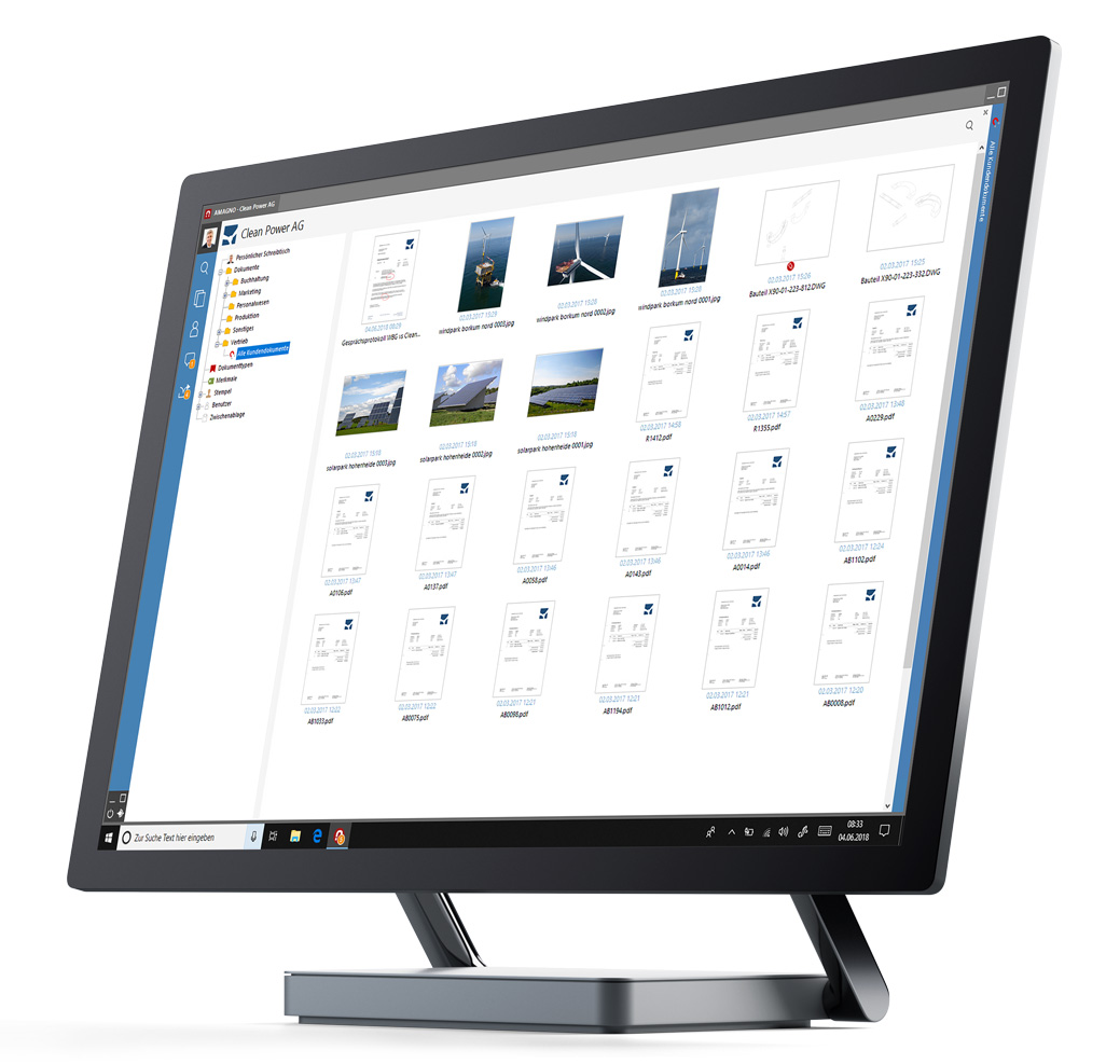 Living Documents Screen desktop - Amagno Server Version 6