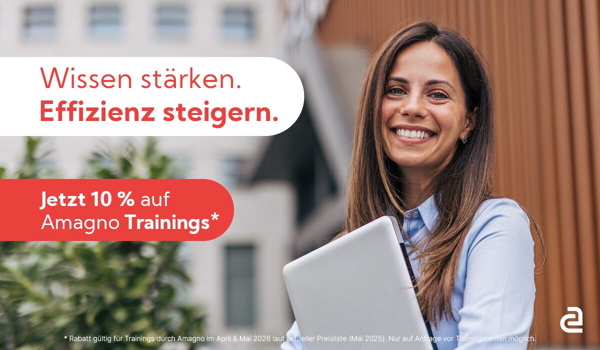 Wissen stärken. Effizienz steigern. Jetzt 10 % auf Amagno Trainings*.